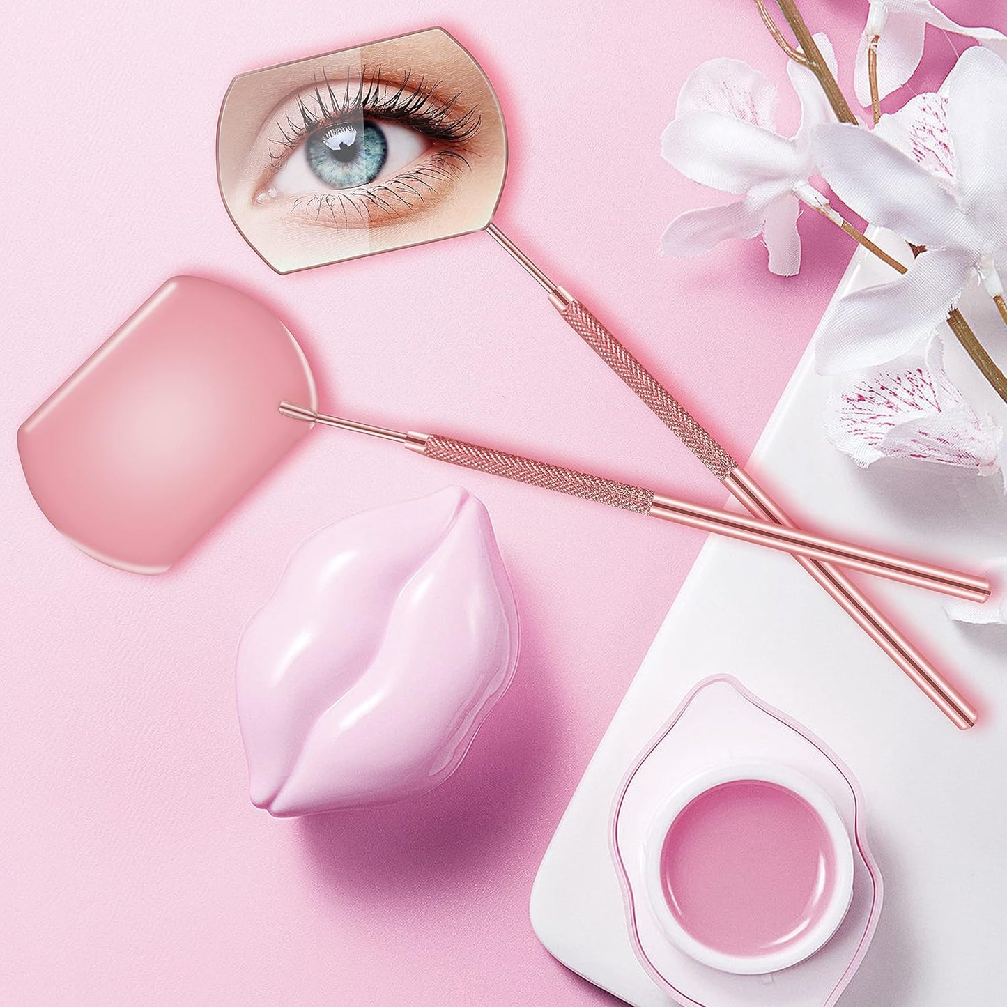 2 Pieces Lash Mirror for Eyelash Extensions Stainless Steel Eyelash Mirror Square Large Detachable Lash Extension Mirror, Beauty Makeup Mirror Lash Tools
