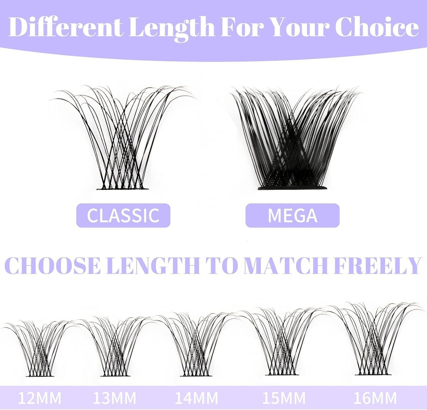 Individual Lashes D Curl Cluster Lashes 0.07 D Curl 12-16Mm DIY Lash Extensions
