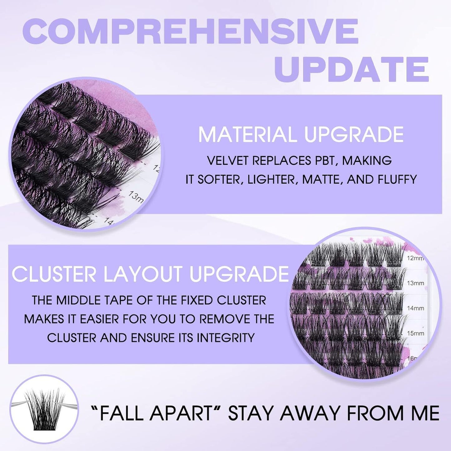 Individual Lashes D Curl Cluster Lashes 0.07 D Curl 12-16Mm DIY Lash Extensions