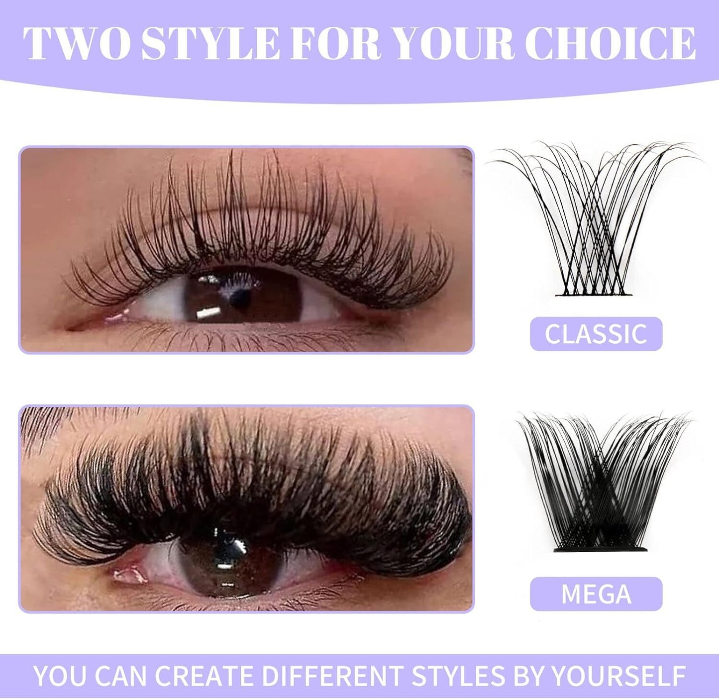 Individual Lashes D Curl Cluster Lashes 0.07 D Curl 12-16Mm DIY Lash Extensions