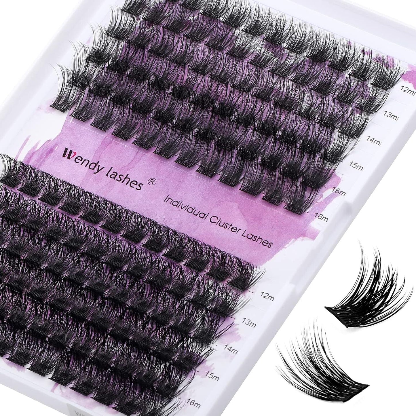 Individual Lashes D Curl Cluster Lashes 0.07 D Curl 12-16Mm DIY Lash Extensions