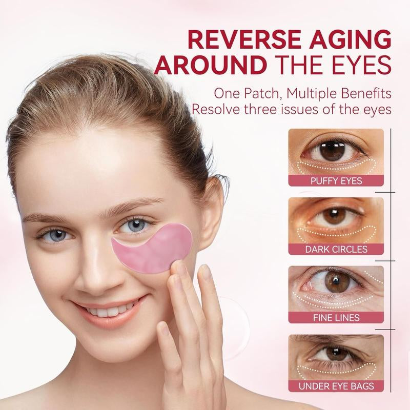 Rose Eye Mask– 60 Pcs, under Eye Patches,Eye Patches for Puffy Eyes,Hydrates, Improves and Firms the Eye Area, Suitable for Both Women and Men.