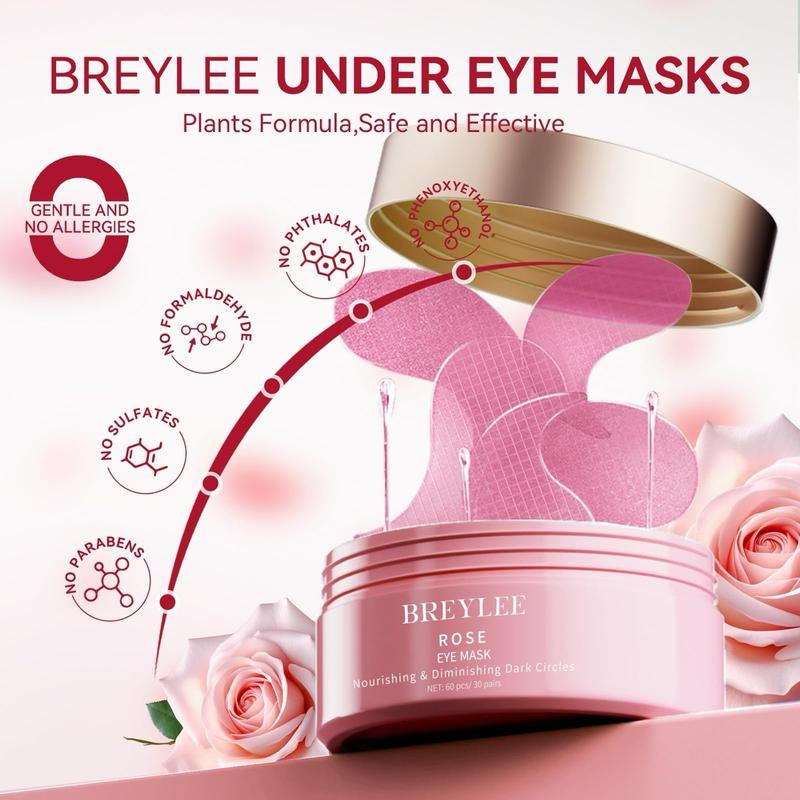Rose Eye Mask– 60 Pcs, under Eye Patches,Eye Patches for Puffy Eyes,Hydrates, Improves and Firms the Eye Area, Suitable for Both Women and Men.