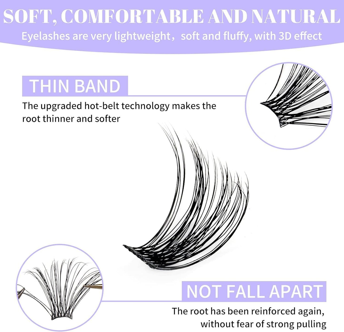 Individual Lashes D Curl Cluster Lashes 0.07 D Curl 12-16Mm DIY Lash Extensions