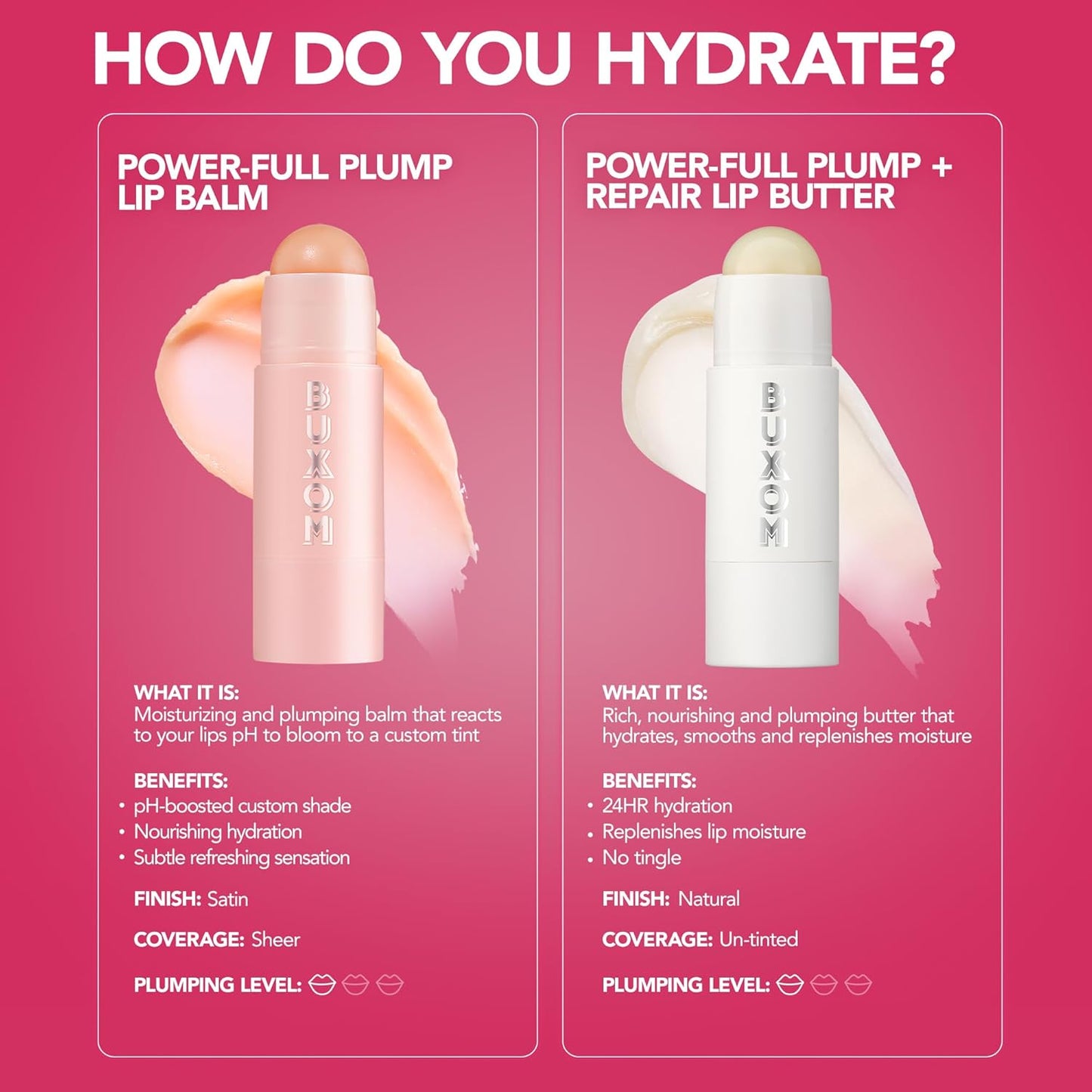 Power-Full Plumping Lip Balm, Tinted Lip Balm Plumper, Enhancing & Hydrating Lip Moisturizer Formulated with Peptides