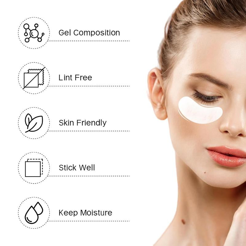 Baincre 50 Pairs Hydrogel Eye Patches, Gel Eye Pads Lash Extensions, under Eye Patches, Lint Free Eyelash Pads, Lash Lift Pads for Lash Extension Supplies, Beauty Eyelash Extension Tools Baincre