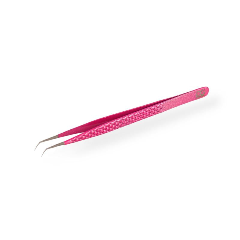 Non-Slip Pink Glitter Diamond Grip Eyelash Extension Tweezers