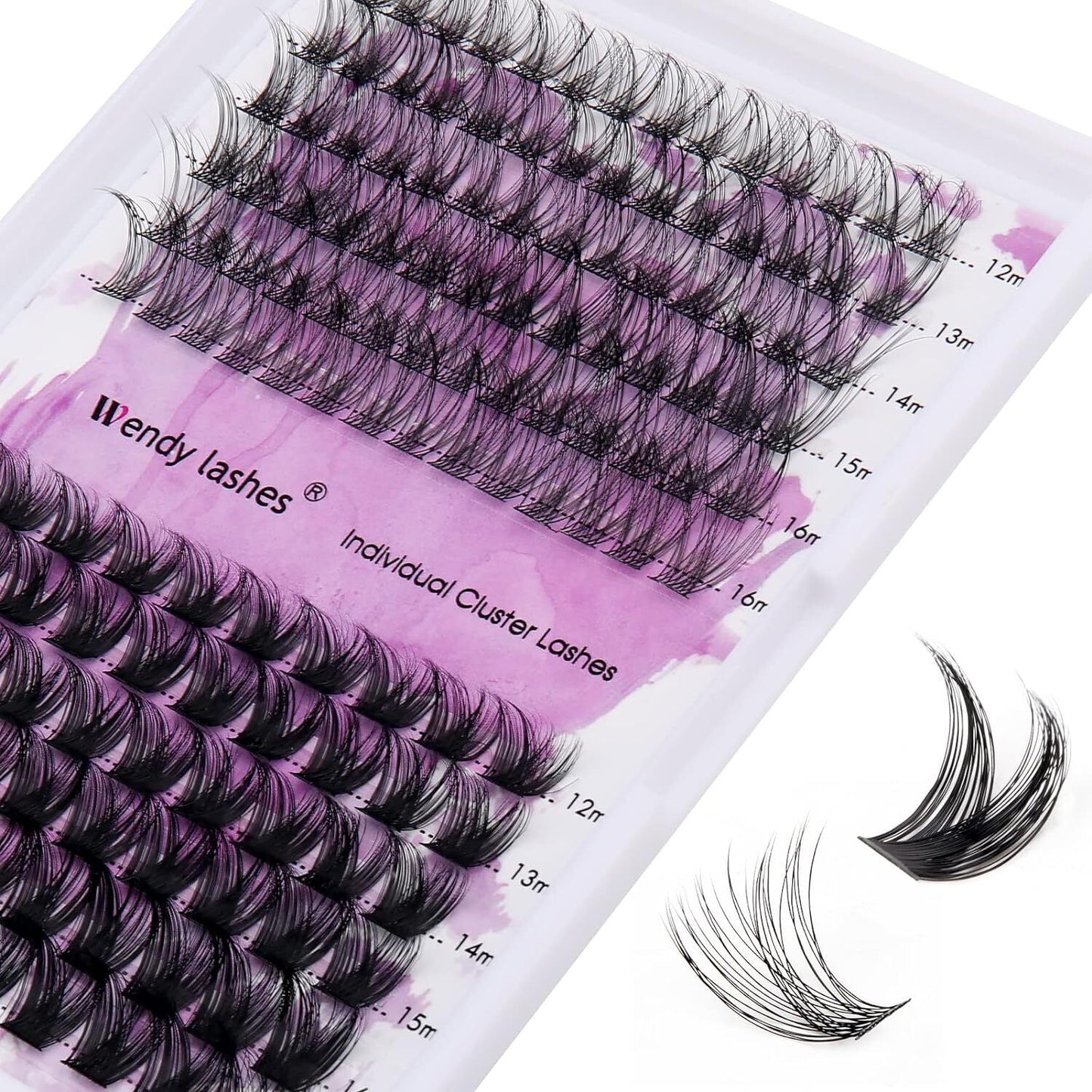 Individual Lashes D Curl Cluster Lashes 0.07 D Curl 12-16Mm DIY Lash Extensions
