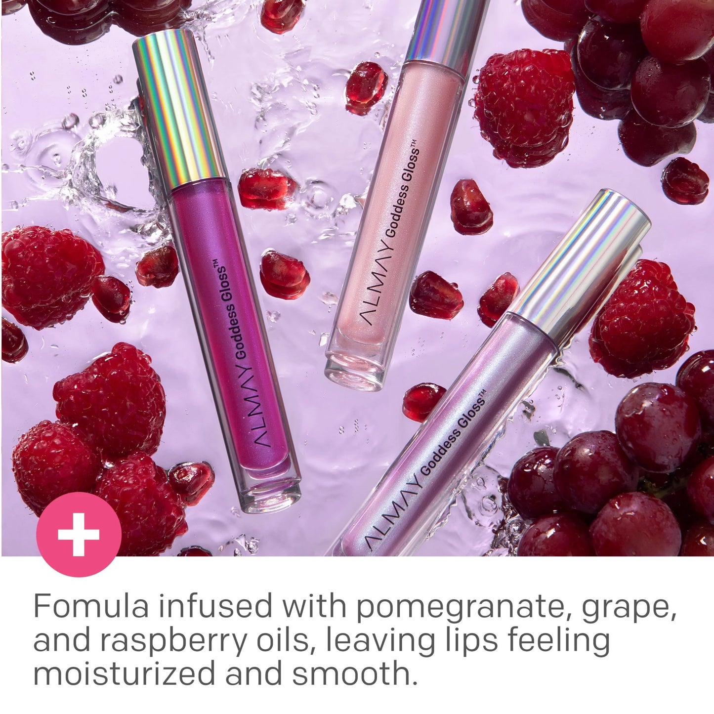 Lip Gloss by , Non-Sticky Lip Makeup, Holographic Glitter Finish, Hypoallergenic, 800 Ethereal