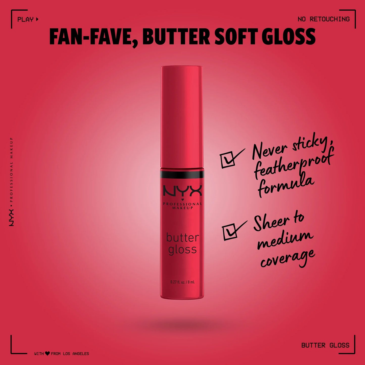 Butter Gloss, Non-Sticky Lip Gloss, Red Velvet 0.27 Oz