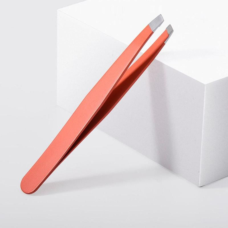 Stainless Steel Eyebrow Tweezer, Slant Tweezer with Sharp Tip, Hair Removal Tweezer Hair Plucking Tool for Men & Women