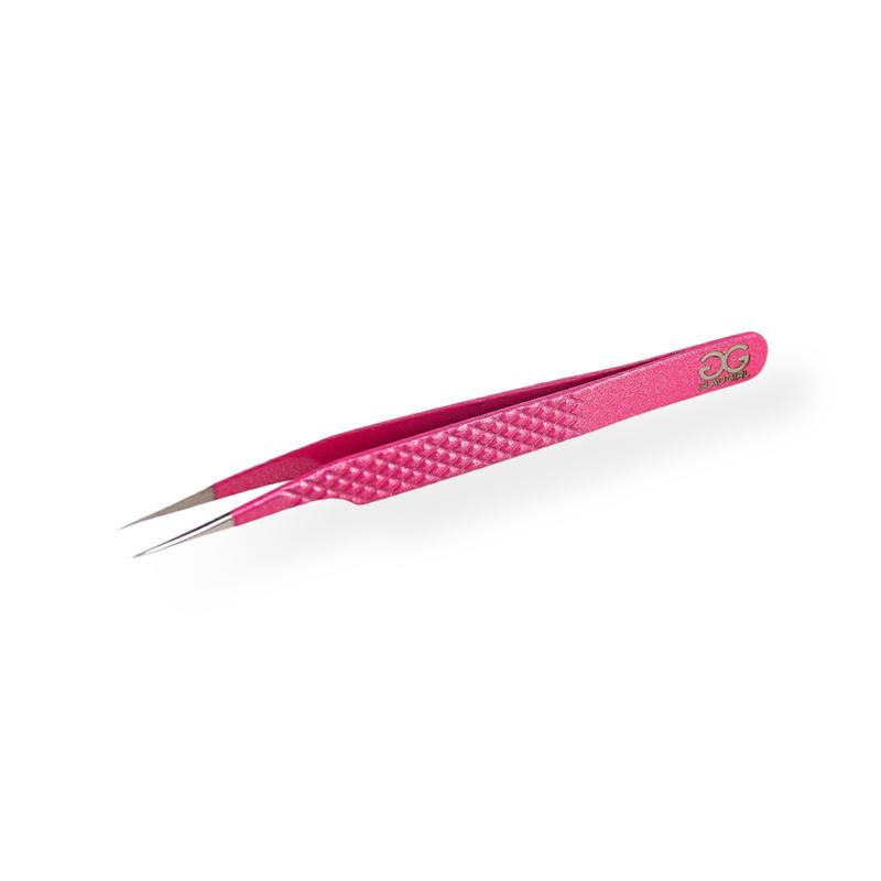 Non-Slip Pink Glitter Diamond Grip Eyelash Extension Tweezers