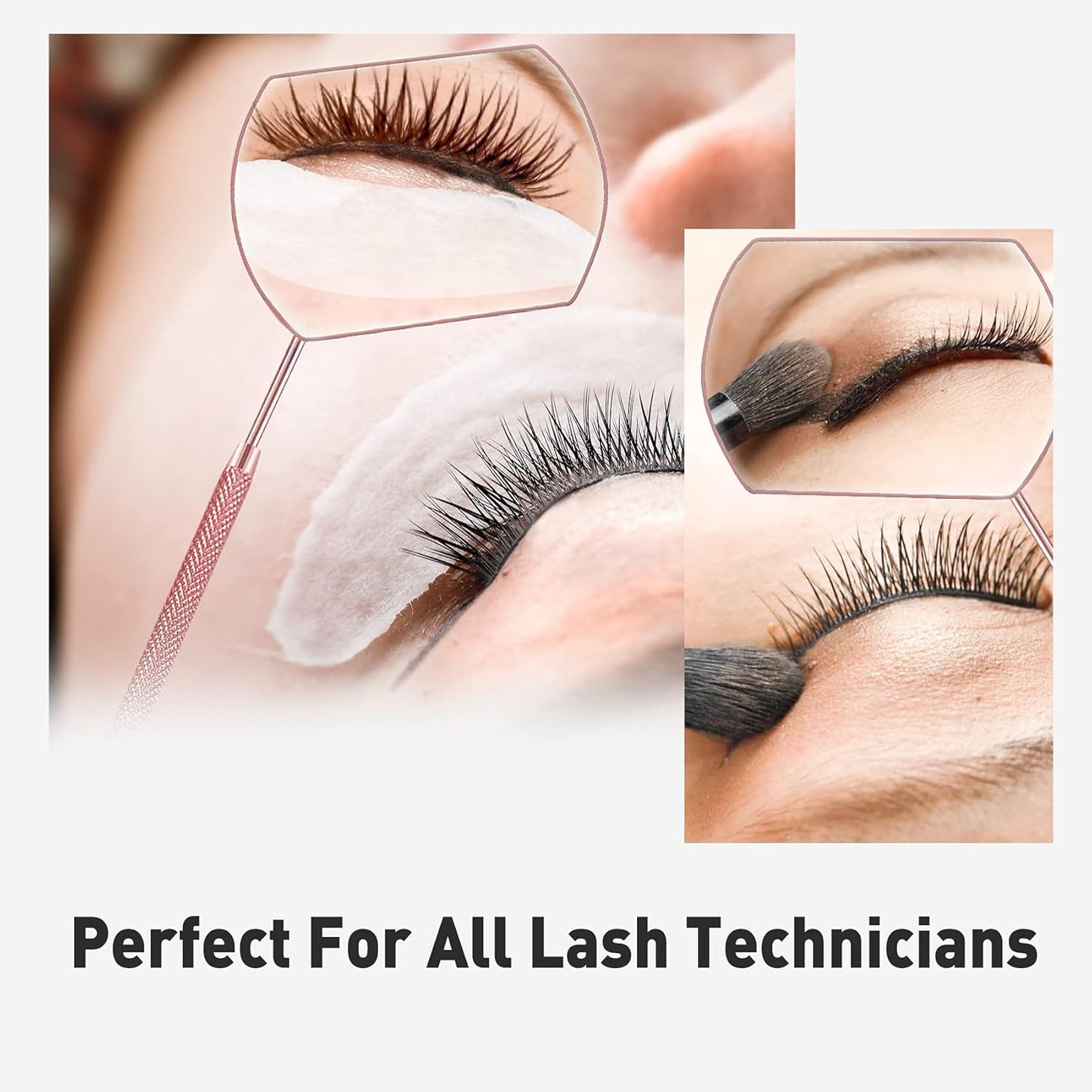 2 Pieces Lash Mirror for Eyelash Extensions Stainless Steel Eyelash Mirror Square Large Detachable Lash Extension Mirror, Beauty Makeup Mirror Lash Tools