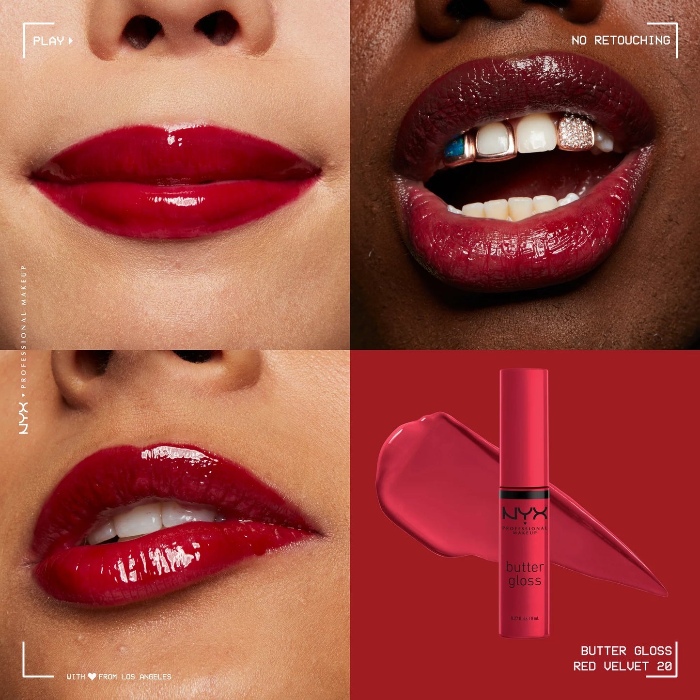 Butter Gloss, Non-Sticky Lip Gloss, Red Velvet 0.27 Oz