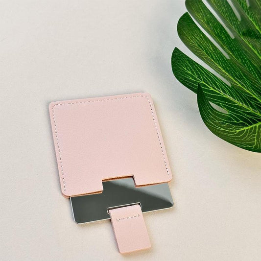 Mini Pocket Size Beauty Mirror for Daily & Travel Use, 1 Count Portable Square Handheld Makeup Mirror with Storage Bag, Compact Size Cosmetic Mirrors for Women and Girls