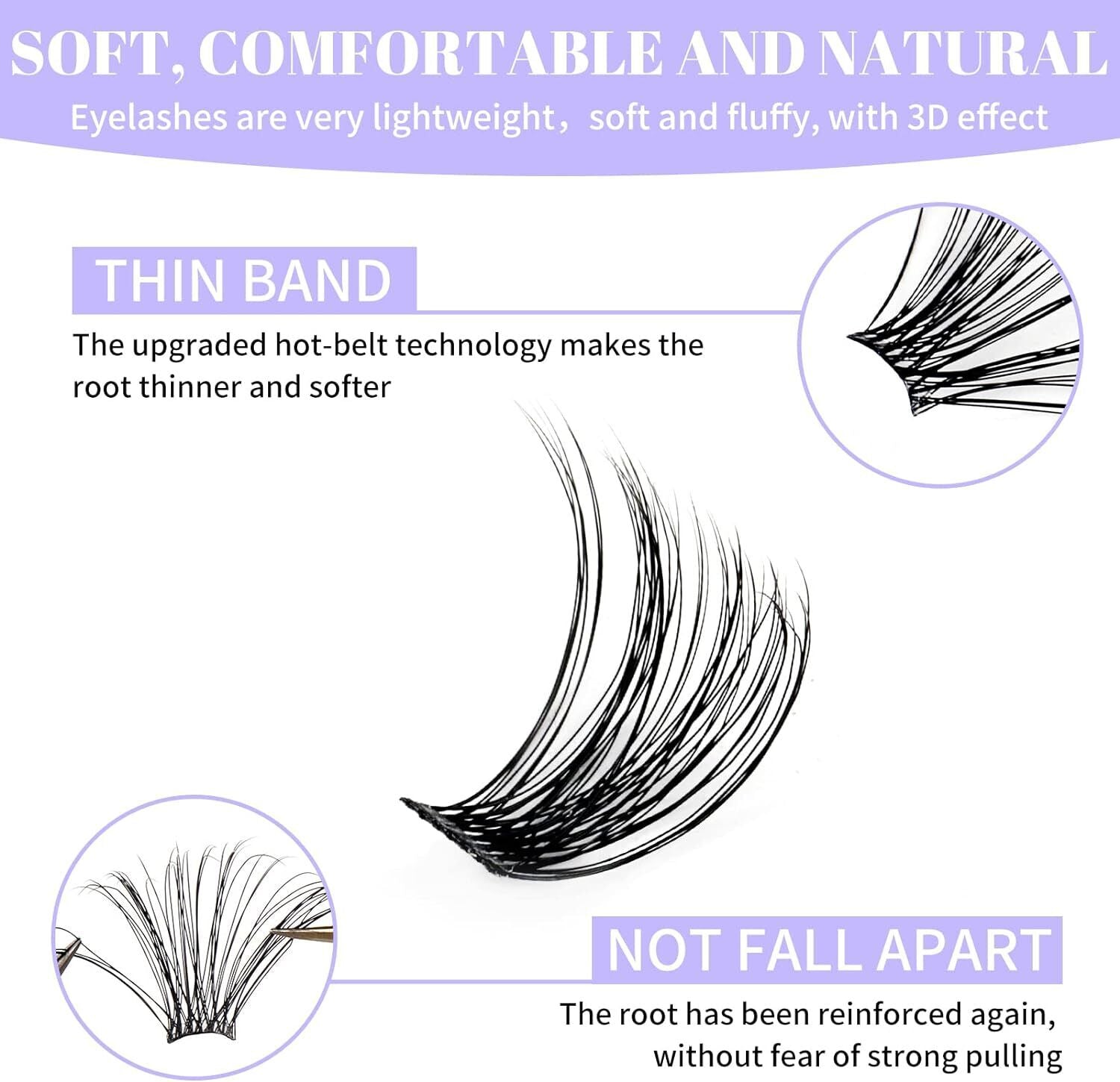 Individual Lashes D Curl Cluster Lashes 0.07 D Curl 12-16Mm DIY Lash Extensions