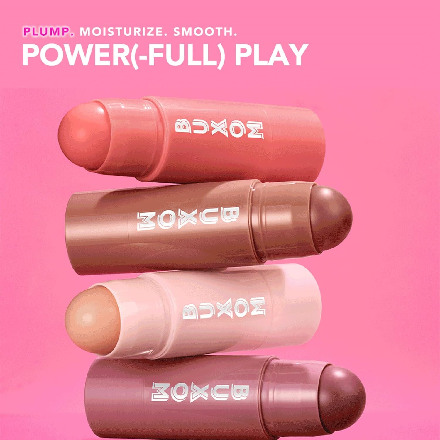 Power-Full Plumping Lip Balm, Tinted Lip Balm Plumper, Enhancing & Hydrating Lip Moisturizer Formulated with Peptides