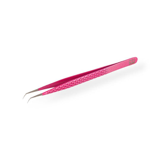 Non-Slip Pink Glitter Diamond Grip Eyelash Extension Tweezers