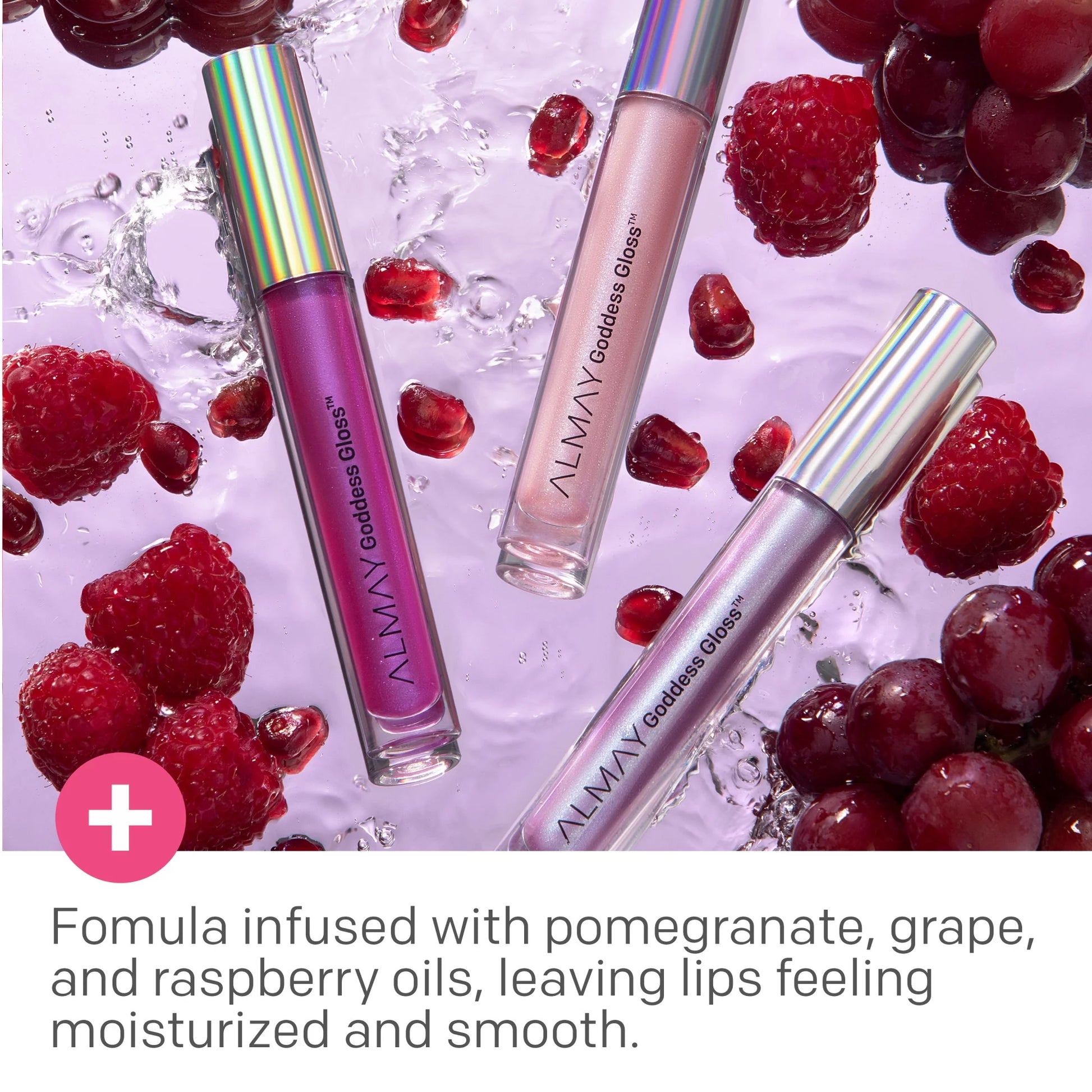 Lip Gloss by , Non-Sticky Lip Makeup, Holographic Glitter Finish, Hypoallergenic, 800 Ethereal