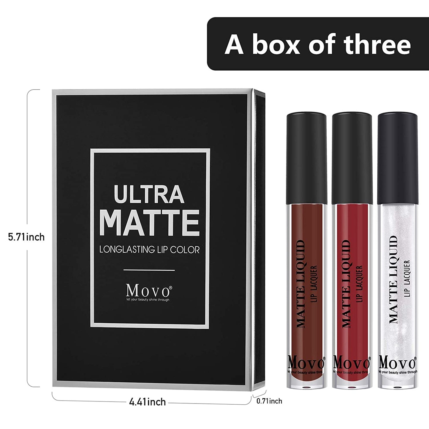 3Pcs Liquid Lipstick Set – 2Pcs Ultra Matte +1Pc Clear Lip Gloss Set,Lip Stain Long Lasting Waterproof Non-Stick Cup Nude Liquid Lipstick Gift Set for Women(2 Matte & 1 Clear #1)