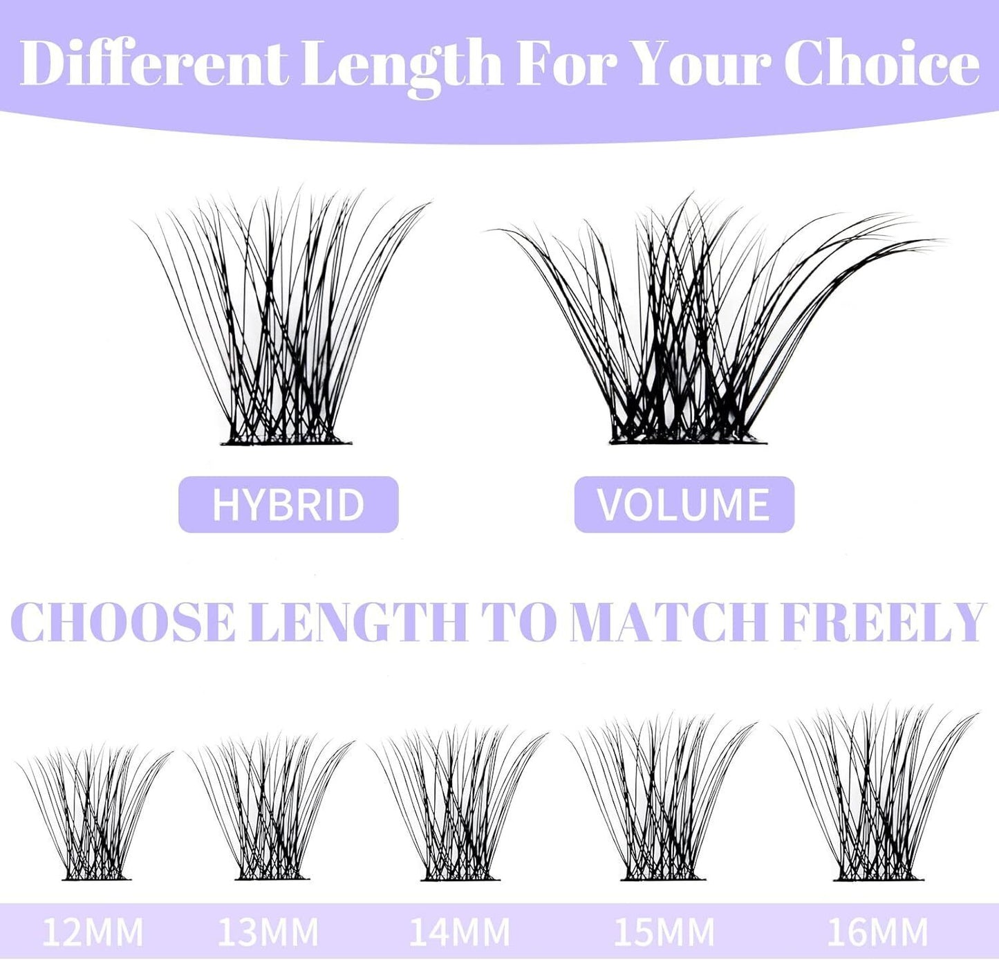 Individual Lashes D Curl Cluster Lashes 0.07 D Curl 12-16Mm DIY Lash Extensions