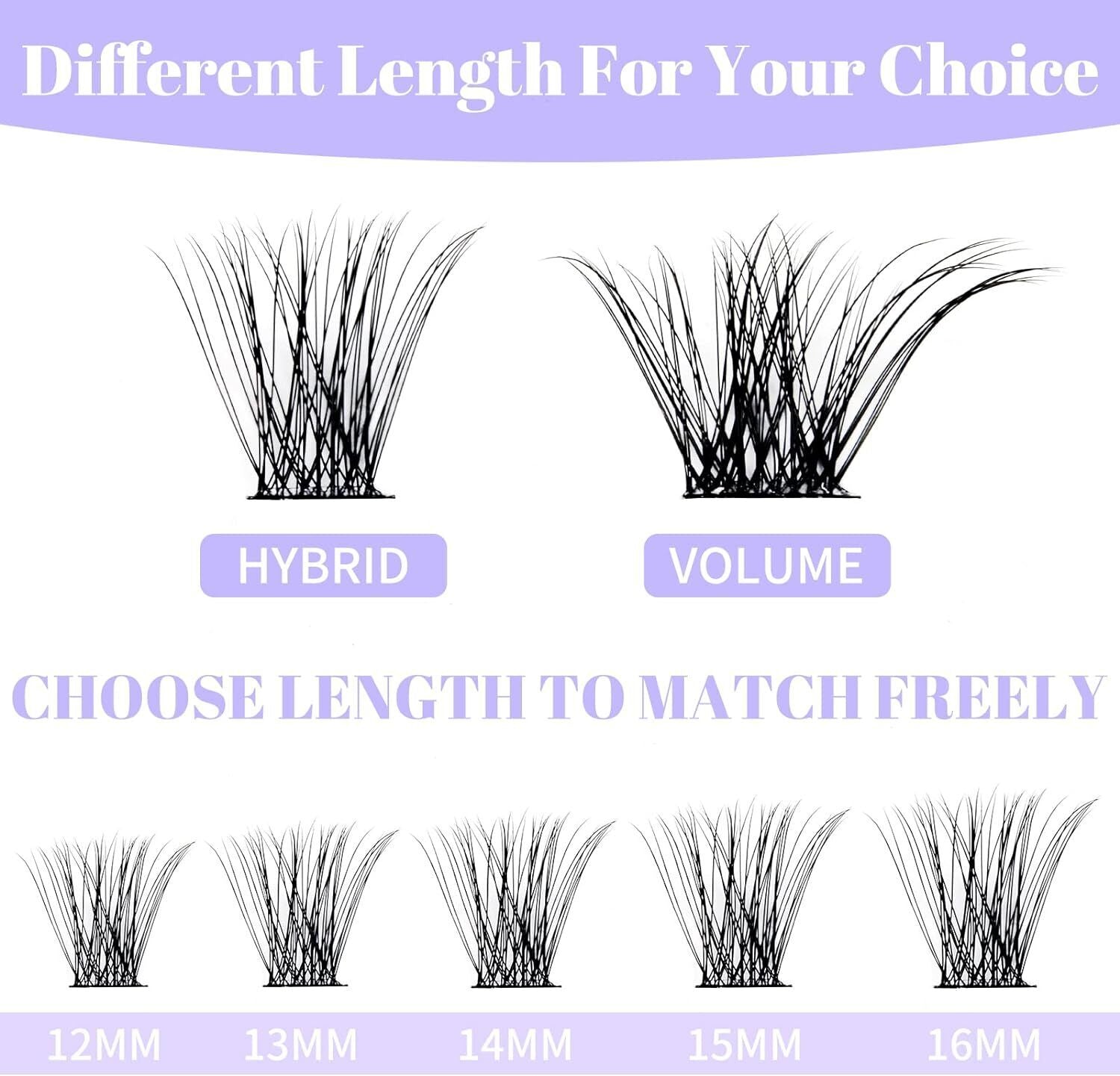 Individual Lashes D Curl Cluster Lashes 0.07 D Curl 12-16Mm DIY Lash Extensions